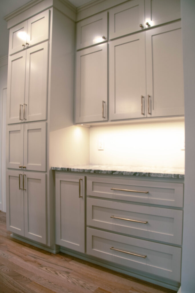 mushroom white kitchen cabinetry